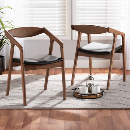 Baxton Studio - Harland Set of 2 Dining Chairs in Black/Walnut Brown - RDC809B-AC-Black/Walnut-DC view 7
