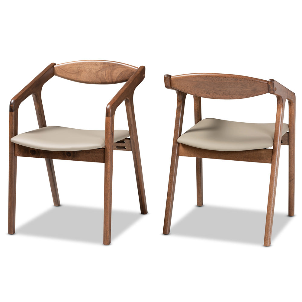Baxton Studio - Harland Set of 2 Dining Chairs in Grey/Walnut Brown - RDC809B-AC-Steel/Walnut-DC view 1