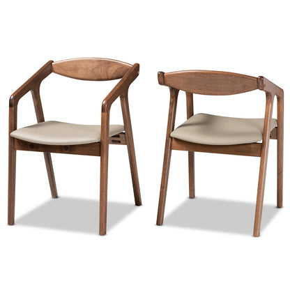Baxton Studio - Harland Set of 2 Dining Chairs in Grey/Walnut Brown - RDC809B-AC-Steel/Walnut-DC view 1