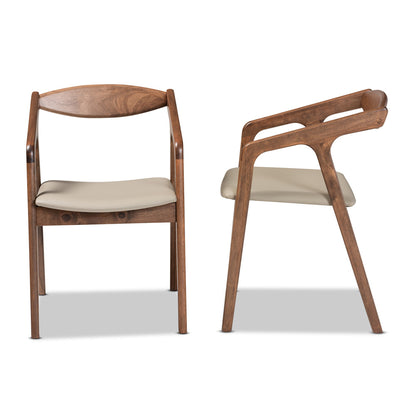 Baxton Studio - Harland Set of 2 Dining Chairs in Grey/Walnut Brown - RDC809B-AC-Steel/Walnut-DC view 3
