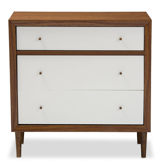 Baxton Studio - Harlow Chest in "Walnut" Brown/White - FP-6782-Walnut/White view 2