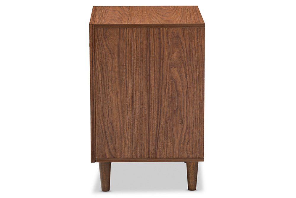 Baxton Studio - Harlow Nightstand - FP-6783-Walnut/White-NS view 2