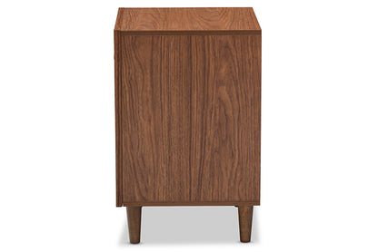 Baxton Studio - Harlow Nightstand - FP-6783-Walnut/White-NS view 2