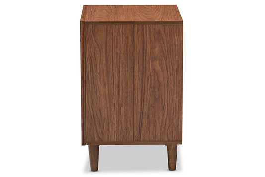 Baxton Studio - Harlow Nightstand - FP-6783-Walnut/White-NS view 2