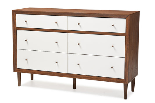 Baxton Studio - Harlow Storage Cabinet - FP-6781-Walnut/White view 1