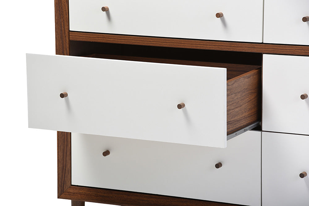 Baxton Studio - Harlow Storage Cabinet - FP-6781-Walnut/White view 2