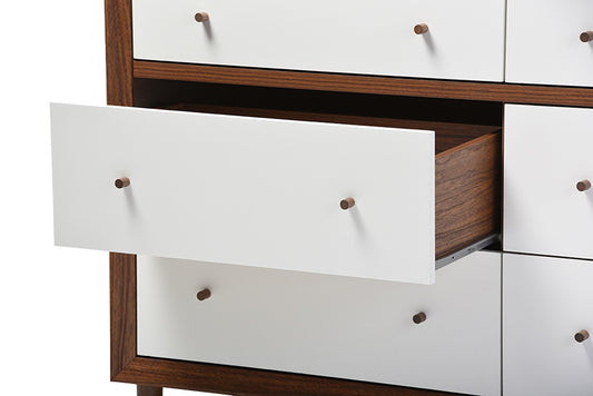 Baxton Studio - Harlow Storage Cabinet - FP-6781-Walnut/White view 2