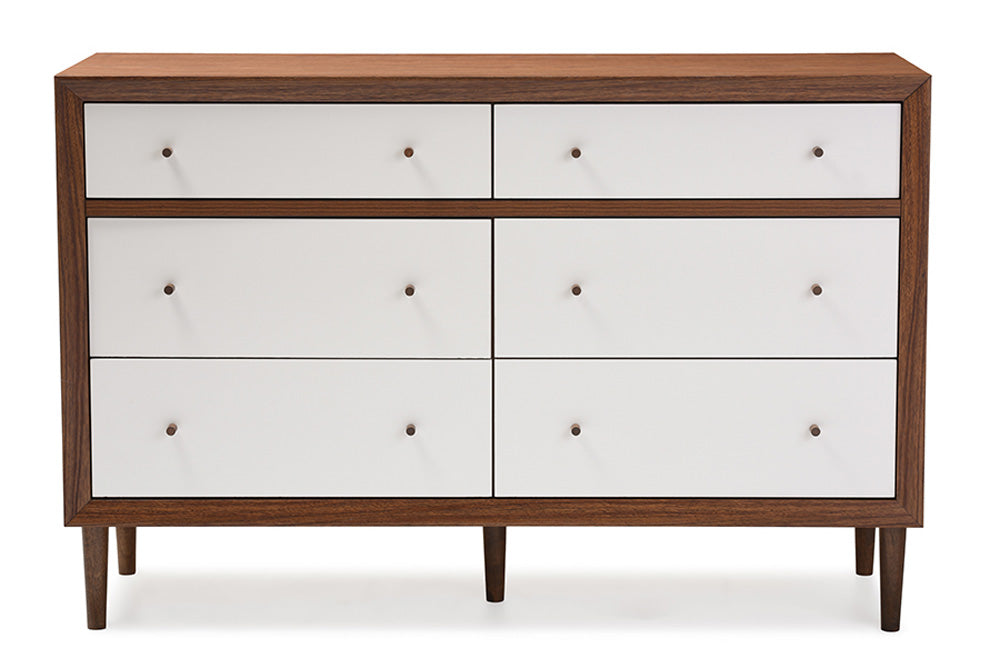 Baxton Studio - Harlow Storage Cabinet - FP-6781-Walnut/White view 5