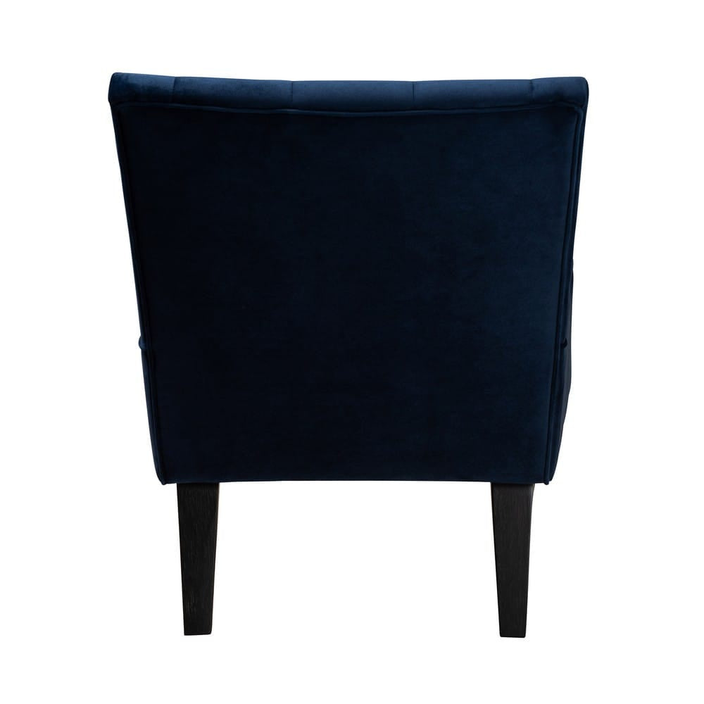 Baxton Studio - Harmon Chair in Navy Blue/Black - RAC515FB-Navy Blue Velvet/Black-CC view 4