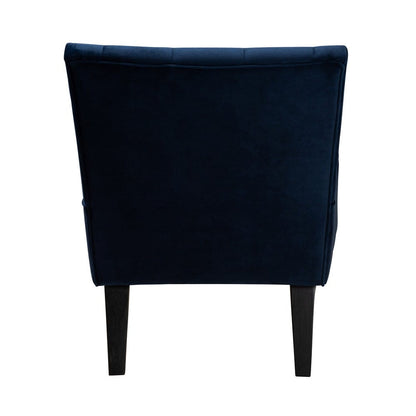 Baxton Studio - Harmon Chair in Navy Blue/Black - RAC515FB-Navy Blue Velvet/Black-CC view 4