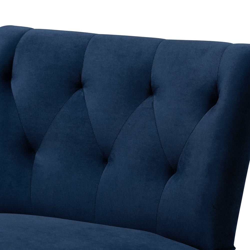 Baxton Studio - Harmon Chair in Navy Blue/Black - RAC515FB-Navy Blue Velvet/Black-CC view 5