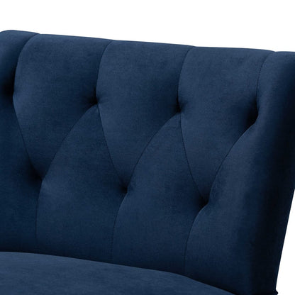 Baxton Studio - Harmon Chair in Navy Blue/Black - RAC515FB-Navy Blue Velvet/Black-CC view 5