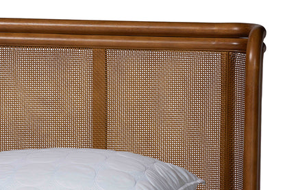 Baxton Studio - Harrell Queen Size Bed - BBT61161-Light Grey/Walnut-Queen view 4