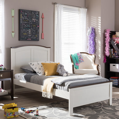 Baxton Studio - Harry Twin Size Bed in "Milky" Cream/"Walnut" Brown - SB344-Twin-Butter Milk/Walnut view 5