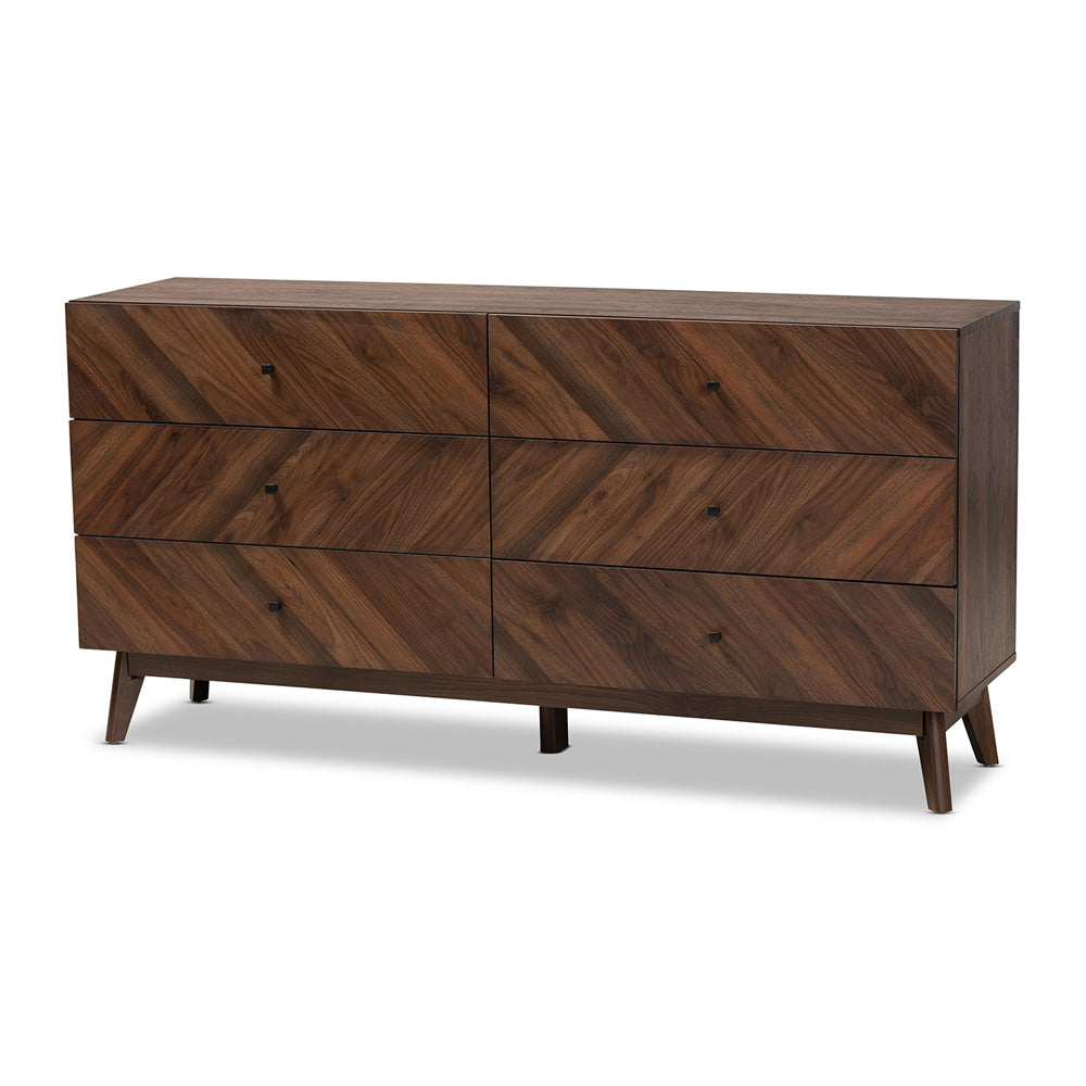 Baxton Studio - Hartman Dresser in Walnut Brown - LV23COD23232WI-Columbia-6DW-Dresser view 1