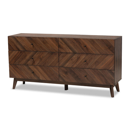 Baxton Studio - Hartman Dresser in Walnut Brown - LV23COD23232WI-Columbia-6DW-Dresser view 1