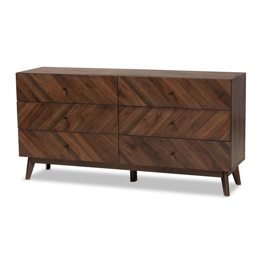 Baxton Studio - Hartman Dresser in Walnut Brown - LV23COD23232WI-Columbia-6DW-Dresser view 1