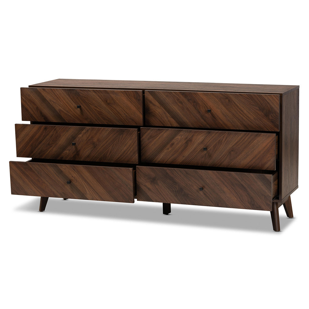 Baxton Studio - Hartman Dresser in Walnut Brown - LV23COD23232WI-Columbia-6DW-Dresser view 2