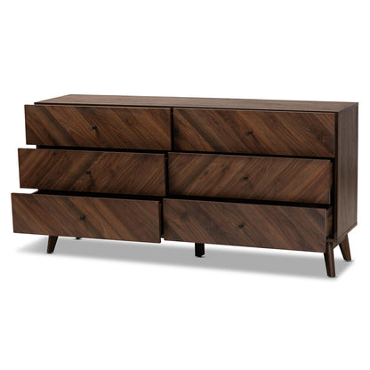 Baxton Studio - Hartman Dresser in Walnut Brown - LV23COD23232WI-Columbia-6DW-Dresser view 2