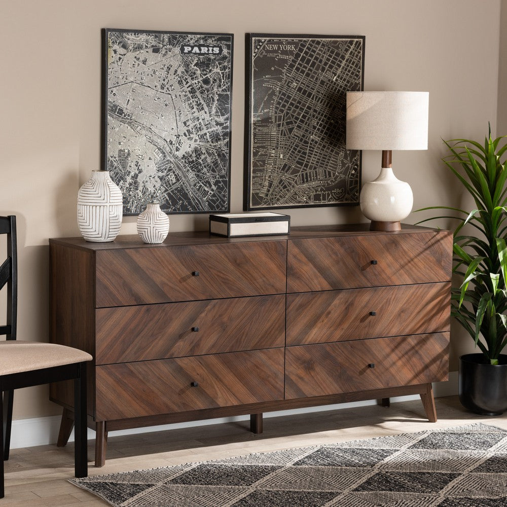 Baxton Studio - Hartman Dresser in Walnut Brown - LV23COD23232WI-Columbia-6DW-Dresser view 8