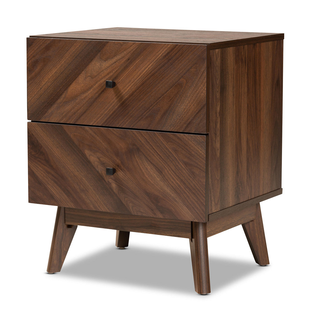 Baxton Studio - Hartman Nightstand in Walnut Brown - LV23ST2324WI-Columbia-NS view 1