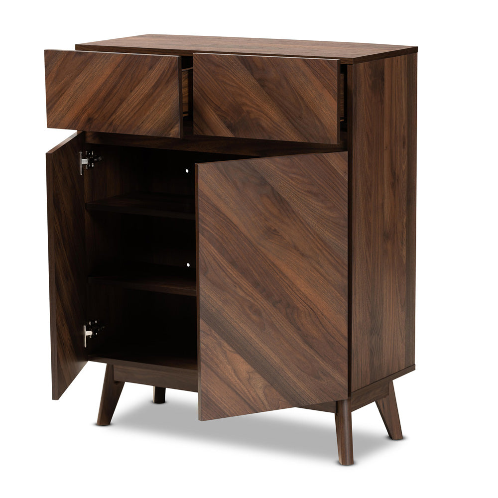 Baxton Studio - Hartman Shoe Cabinet in Walnut Brown - LV23SC23150WI-Columbia-Shoe Cabinet view 2