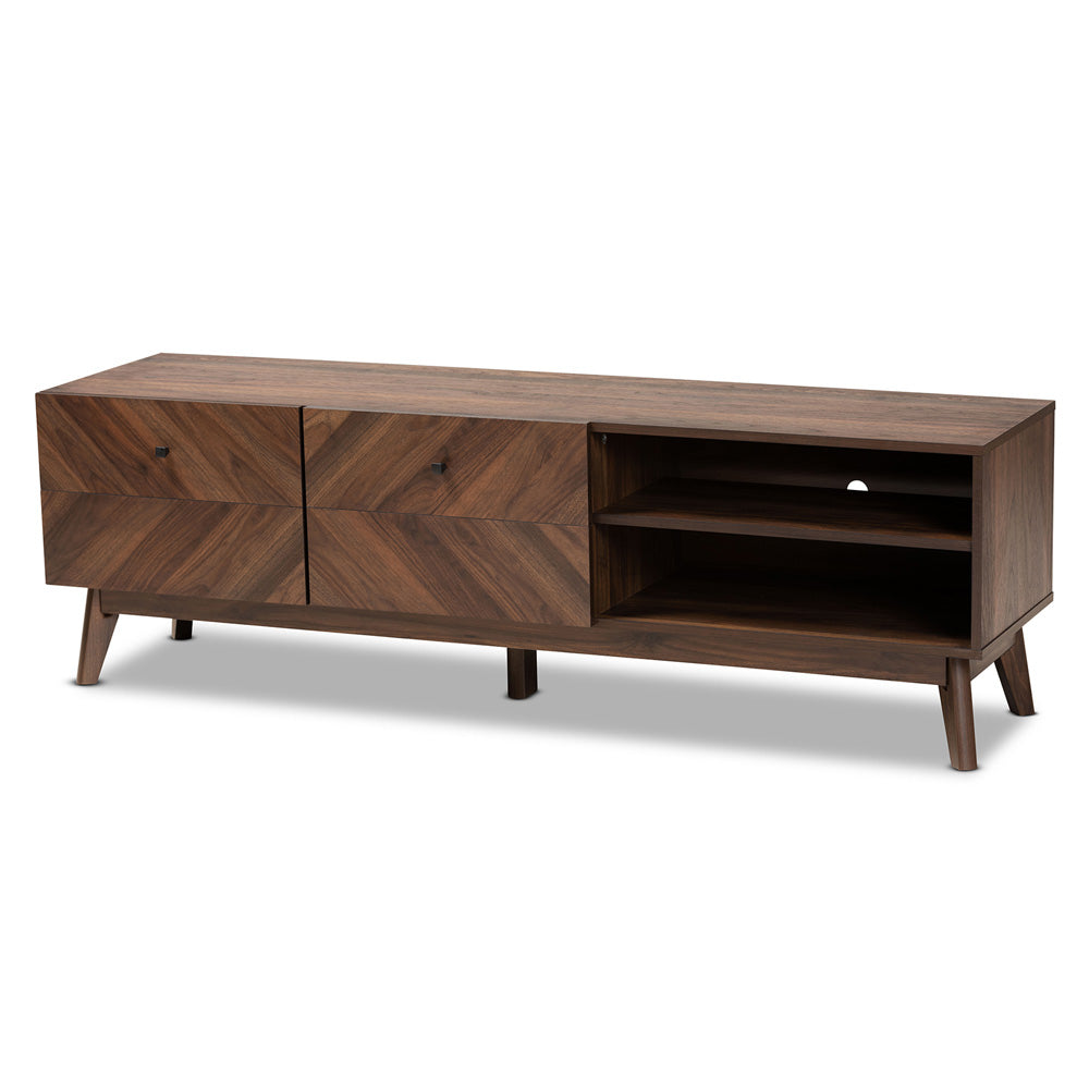 Baxton Studio - Hartman TV Stand in Walnut Brown - LV23TV2312WI-Columbia-TV view 1