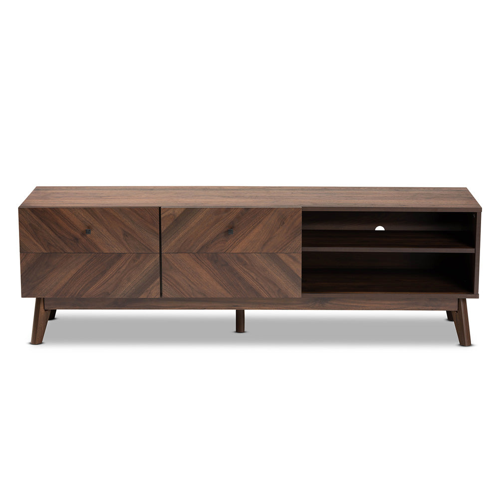 Baxton Studio - Hartman TV Stand in Walnut Brown - LV23TV2312WI-Columbia-TV view 3