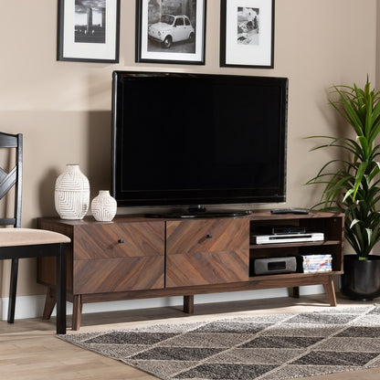 Baxton Studio - Hartman TV Stand in Walnut Brown - LV23TV2312WI-Columbia-TV view 8