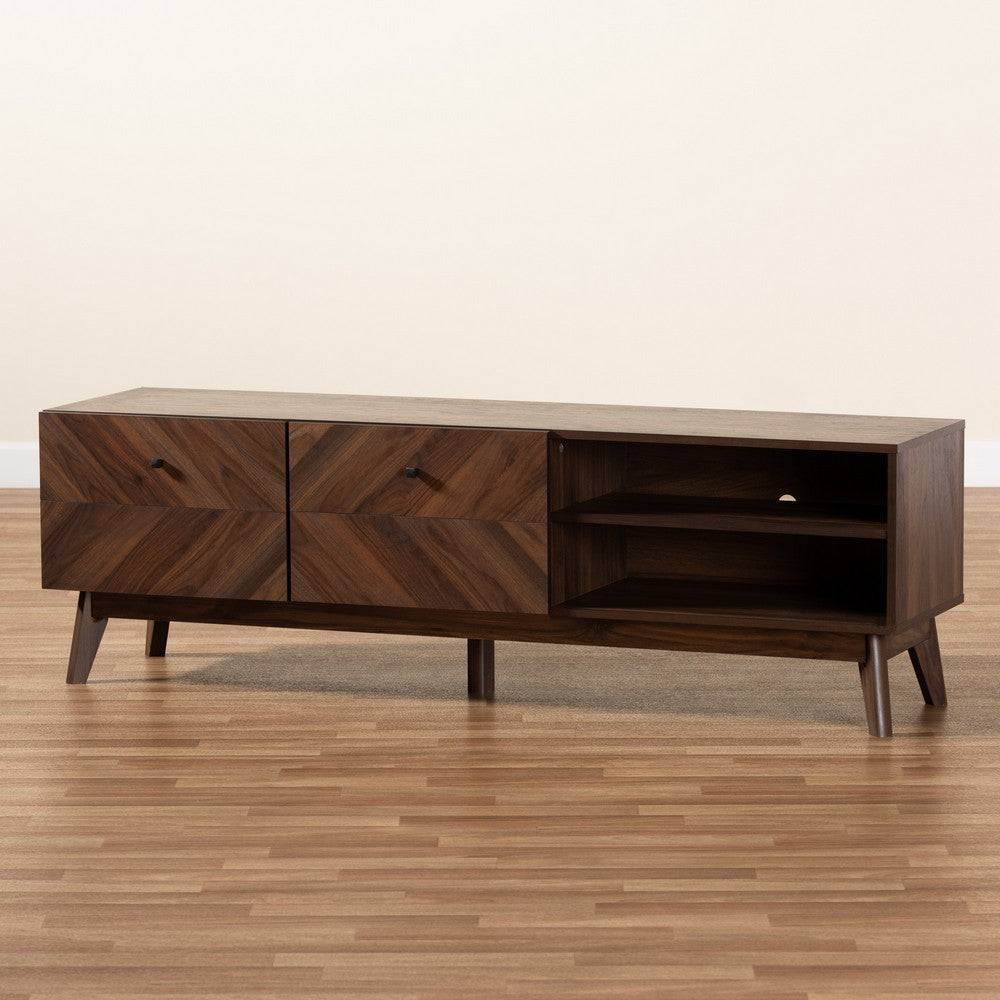 Baxton Studio - Hartman TV Stand in Walnut Brown - LV23TV2312WI-Columbia-TV view 9