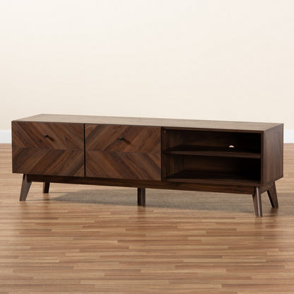 Baxton Studio - Hartman TV Stand in Walnut Brown - LV23TV2312WI-Columbia-TV view 9