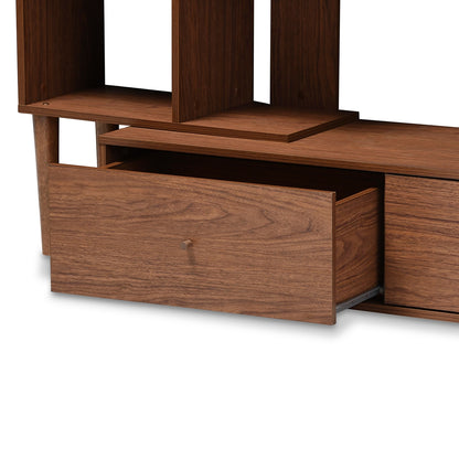 Baxton Studio - Haversham TV Stand in "Walnut" Brown - FP-6784-Walnut-TV view 3