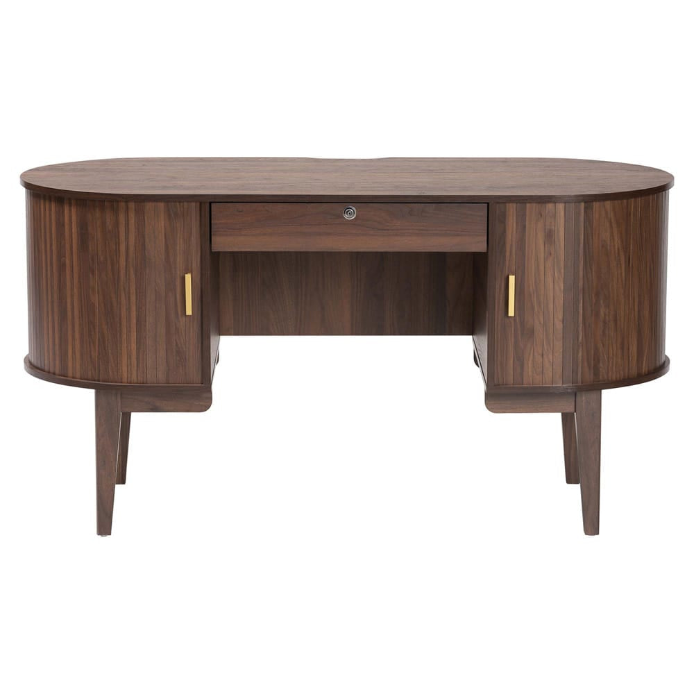Baxton Studio - HaYes Desk in Walnut Brown - SE SD80450WI-Columbia-Desk view 3