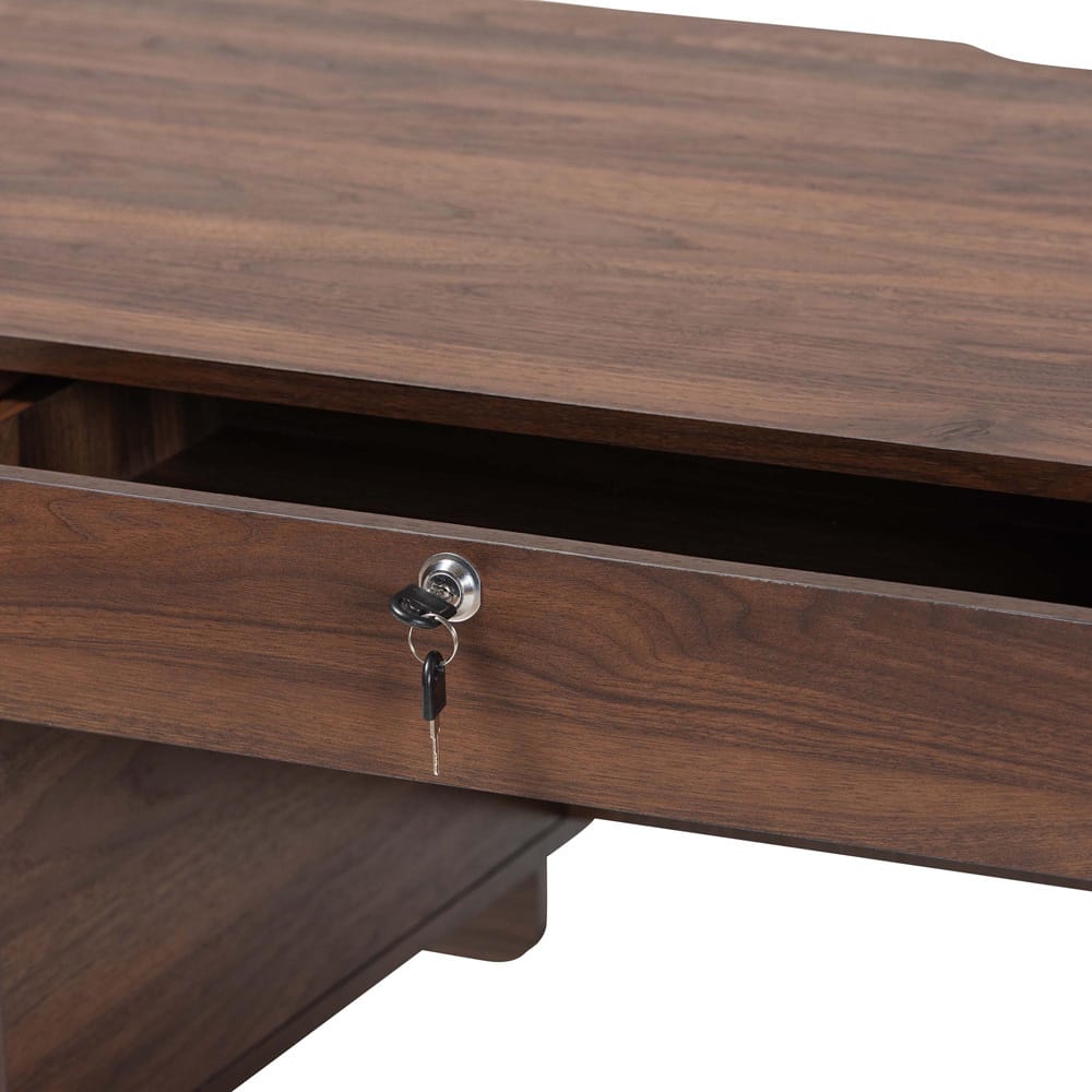 Baxton Studio - HaYes Desk in Walnut Brown - SE SD80450WI-Columbia-Desk view 6