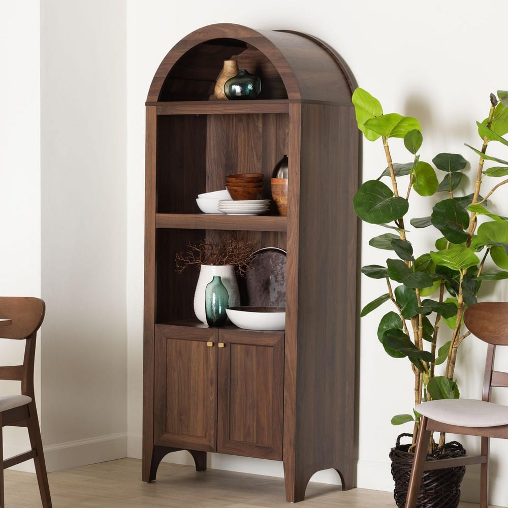 Baxton Studio - HaYes Storage Cabinet in Walnut Brown - SE DC270020WI-Columbia-Cabinet view 8