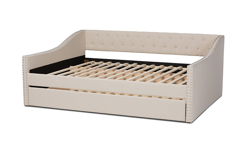 Baxton Studio - Haylie Daybed - CF9046-Beige-Daybed-F/T view 4
