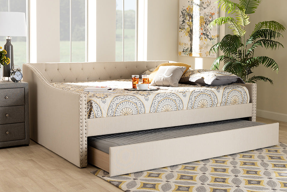 Baxton Studio - Haylie Daybed - CF9046-Beige-Daybed-F/T view 5