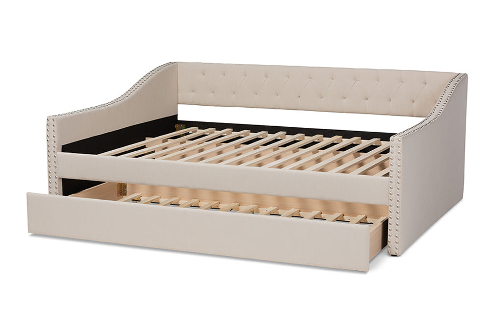 Baxton Studio - Haylie Daybed - CF9046-Beige-Daybed-F/T view 6