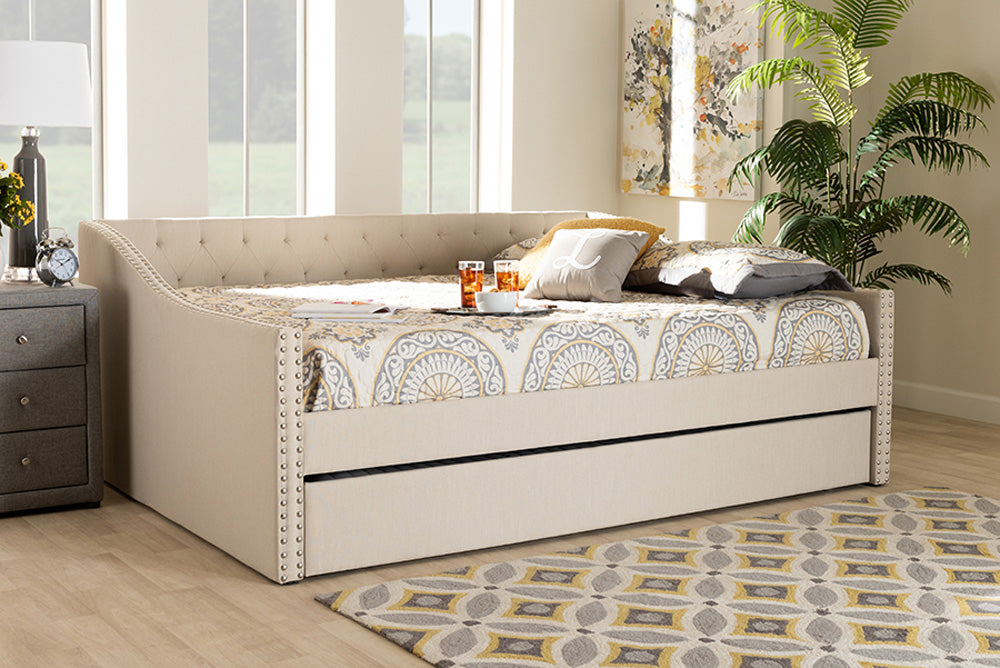 Baxton Studio - Haylie Daybed - CF9046-Beige-Daybed-F/T view 9