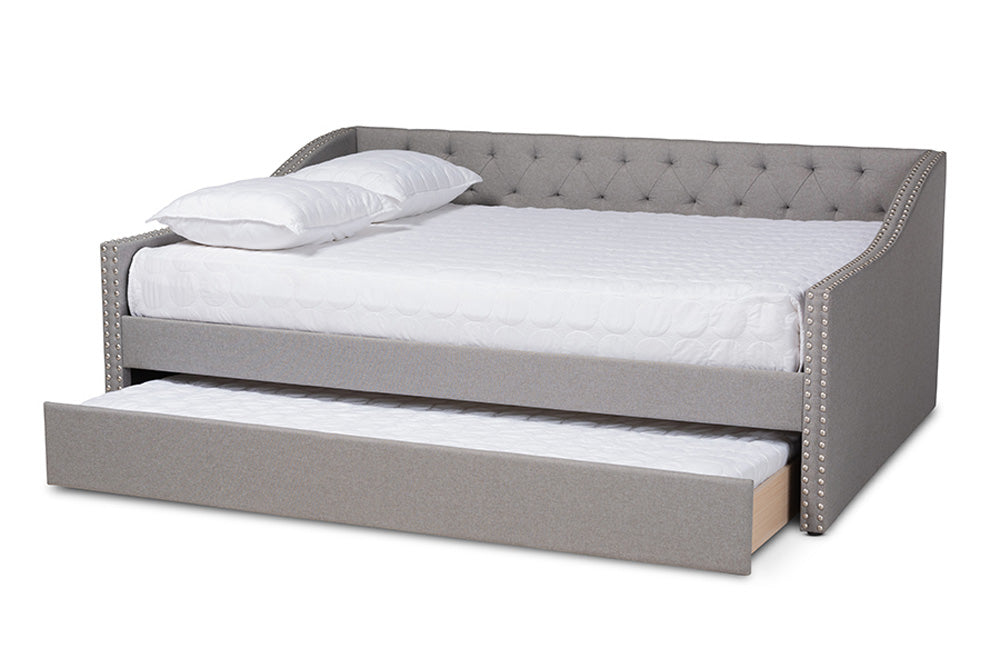 Baxton Studio - Haylie Daybed - CF9046-Light Grey-Daybed-F/T view 2