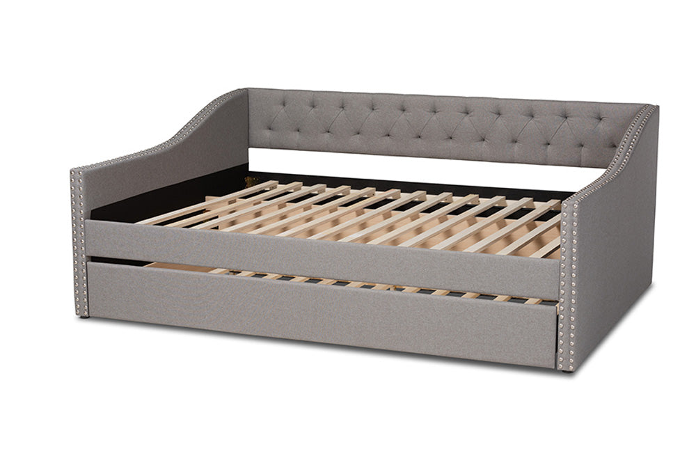 Baxton Studio - Haylie Daybed - CF9046-Light Grey-Daybed-F/T view 4