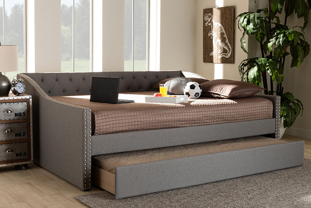 Baxton Studio - Haylie Daybed - CF9046-Light Grey-Daybed-F/T view 5