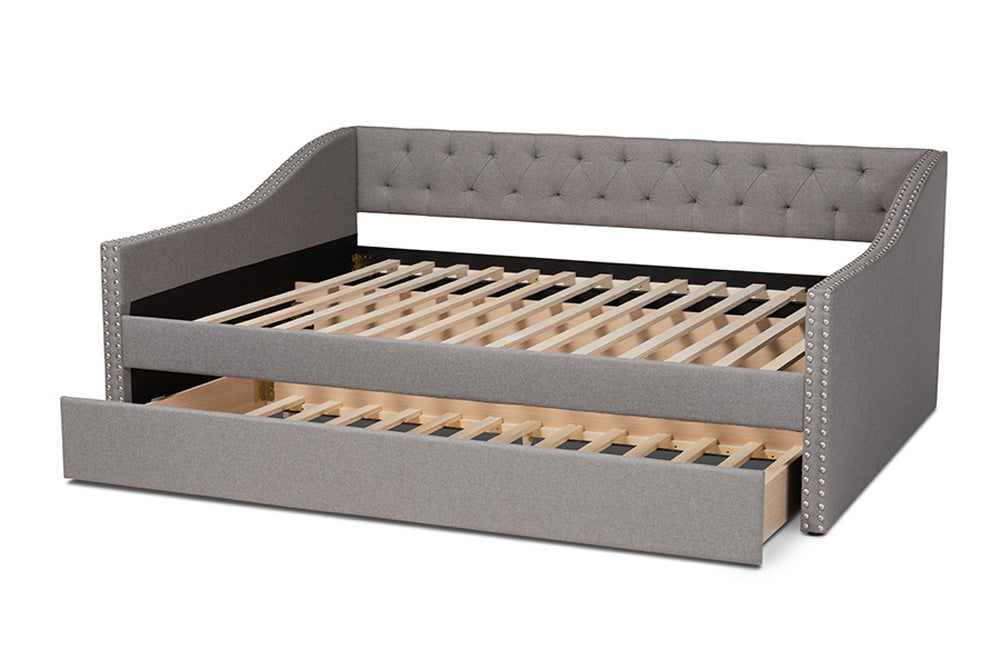 Baxton Studio - Haylie Daybed - CF9046-Light Grey-Daybed-F/T view 6