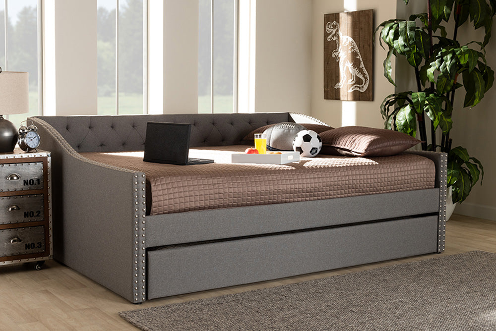 Baxton Studio - Haylie Daybed - CF9046-Light Grey-Daybed-F/T view 9
