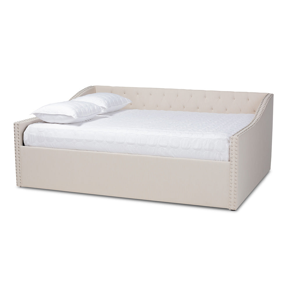 Baxton Studio - Haylie Queen Size Daybed in Beige - CF9046-B-Beige-Daybed-Q view 1