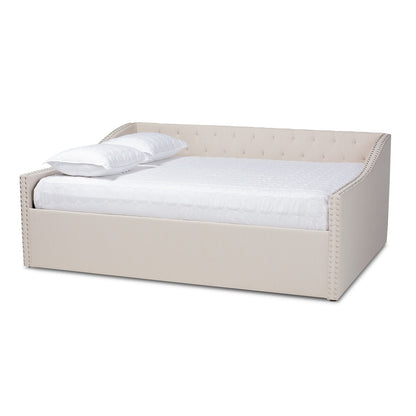 Baxton Studio - Haylie Queen Size Daybed in Beige - CF9046-B-Beige-Daybed-Q view 1