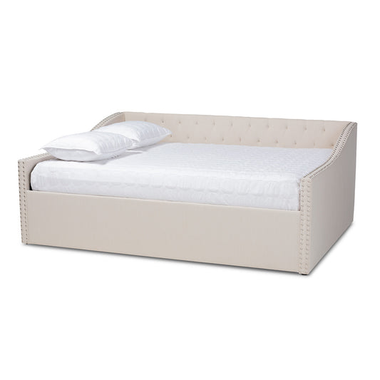 Baxton Studio - Haylie Queen Size Daybed in Beige - CF9046-B-Beige-Daybed-Q view 1