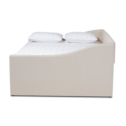 Baxton Studio - Haylie Queen Size Daybed in Beige - CF9046-B-Beige-Daybed-Q view 2