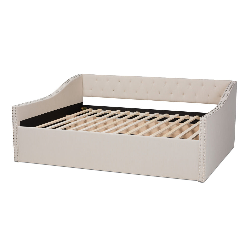 Baxton Studio - Haylie Queen Size Daybed in Beige - CF9046-B-Beige-Daybed-Q view 3