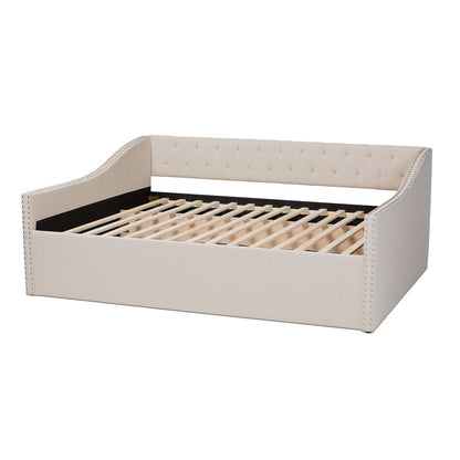 Baxton Studio - Haylie Queen Size Daybed in Beige - CF9046-B-Beige-Daybed-Q view 3